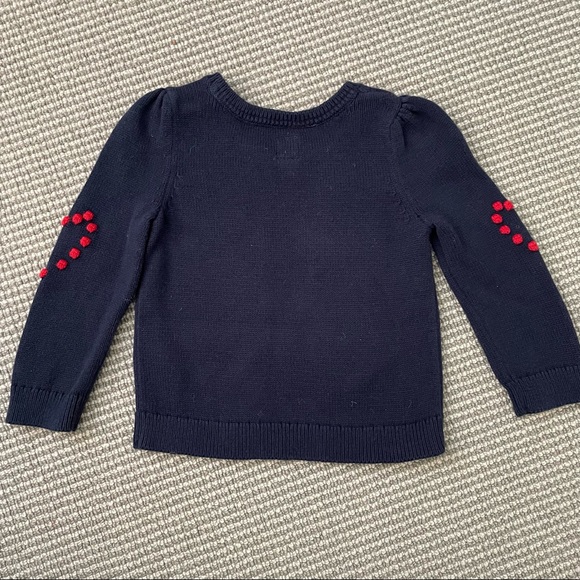 Valentine Hearts Baby GAP Navy & Red Pom Heart Sweater - Picture 5 of 5